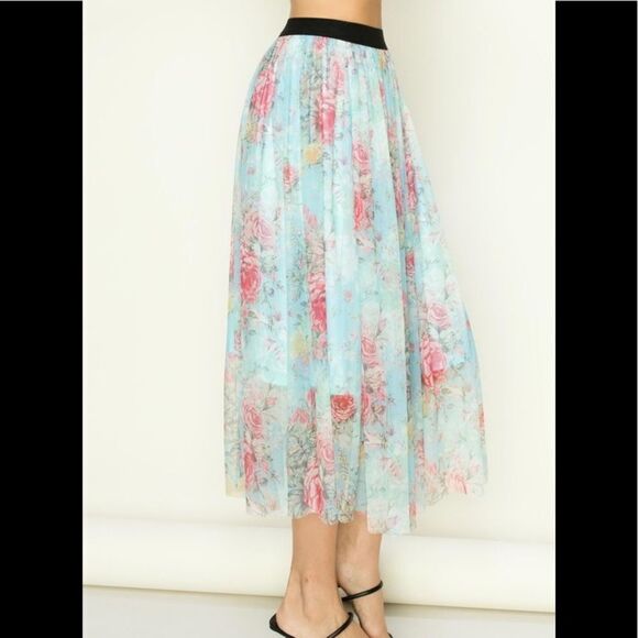 Primrose Floral Print Midi Skirt - Picture 1 of 4